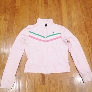 Pink, White, and Green Track Jacket sz XL
